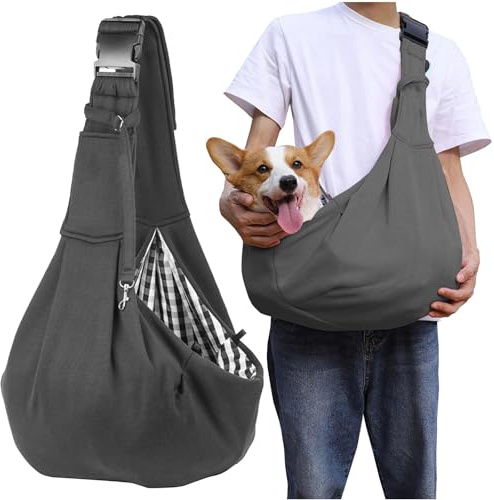 Hundetasche für kleine Hunde Hundetragetasche Tragetasche bis 8 Kg Katzen Umhängetasche für Spaziergang grau