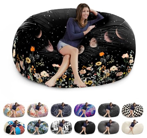 HOWSEESNOW 6FT Giant Bean Bag Chair Cover - Soft Fluffy Dutch Velvet Bean Bag Bed (No Filling, Cover Only), Comfy 6FT Bean Bag Cover, Oversized Lazy Sofa Cover