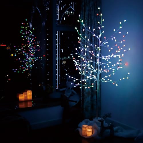 CCLIFE LED Lichterbaum 180cm, 200 LEDs Deko 7 Farben Lichtzyklus