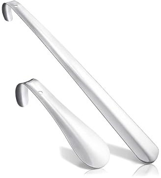 Rmeet Calzador de Zapatos,2 PCS Cuerno Largo para Zapatos Select Calzador para Personas Mayores Metalico Calzadores para Personas para Hombres Mujeres Niños y Personas Mayores 42&16cm