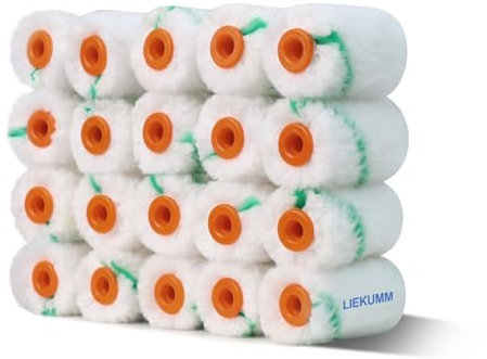 LIEKUMM Set di 20 rotoli da pittore, 6 cm, piccolo rullo da pittura, rullo per vernice, per legno, rotoli di vernice per camere, pareti, soffitti, pittura per armadio, verde