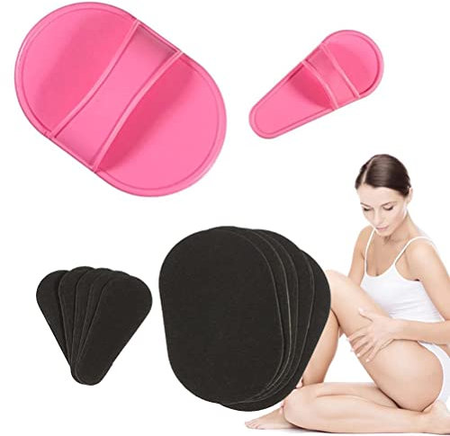 Hair Removal Pads Smooth Away Facial Hair Remover 2 Sizes Hair Removal Pads for Women Girls Crystal Body Lip Facial Hair Depilatories, Crystal Smooth Away Hair Eraser Kit (A)
