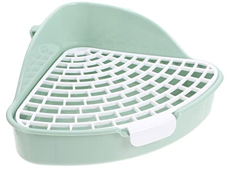 WOONEKY Kaninchen Toilette Für Hasen Käfig Hamster Anti-Fall Katzentoilette Töpfchentrainer Haustier Geruchsfrei Sichere Materialien Robust Und Langlebig