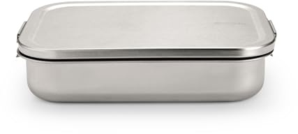 Brabantia - make & take Brotdose mit flexibler Trennwand, Robust für Sandwiches, Wraps und Snacks - Matt Steel, Groß