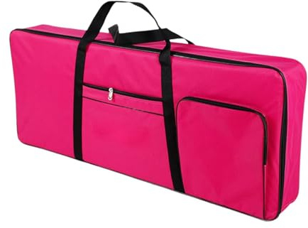 Dickly Wasserdichter Koffer für 61-Tasten-Keyboards, 102 x 42 x 13 cm, mit Tasche, tragbare Gigbag für elektrische Keyboards und Klaviere für Musikstudios, Konzertmusikstudio, Reisekonzerte, Rose Rot