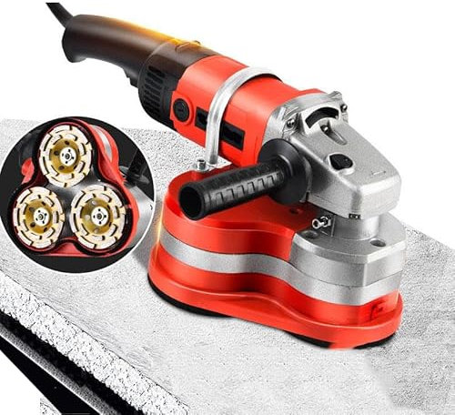Concrete Grinder Electric Angle Plug-in Floor Grinding Machine - Adjustable Handle, 6 Gears Rough Wall Planing/Stone Grinding/Metal Rust Removal