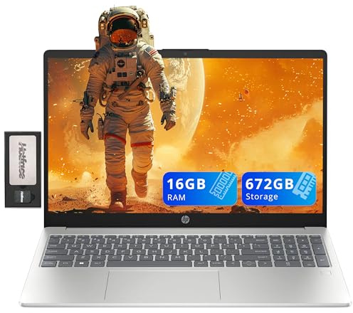 HP Pavilion 15.6 FHD Laptop, Intel i3-N305, 16GB RAM, 672GB Storage(512GB SSD+160GB Docking Station Set), Intel UHD Graphics, Fingerprint Reader, Num Pad, Webcam, Wi-Fi 6, Silver, Windows 11
