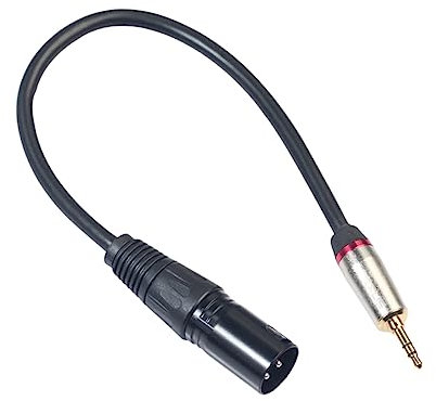 Abaodam Cable Adaptador De Audio 3,5 Mm a Xlr Macho 0,3 m Conector Chapado Oro, Recubierto De Pvc Resistente Para Micrófono y Dispositivos Móviles, Compatible Smartphones y Computadoras