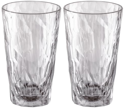 Koziol Superglas Club No. 6, 2 pièces, 300 ml, verre à cocktail en plastique cristallin, luxueux, incassable, réutilisable, fête, camping, set de 2 pièces