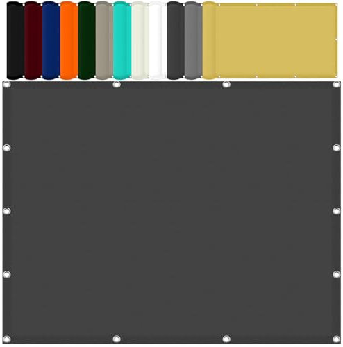 Vela Ombreggiante Parasole 140 x 450 cm Impermeabile/Antivento/Protezione UV Vele Ombreggianti Telo Parasole con Corde e Occhiello per Esterno Giardino Terrazzo, Grigio Scuro