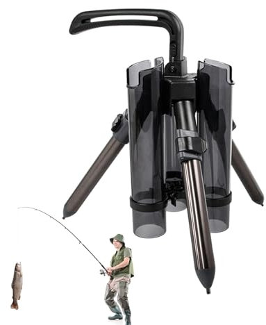 Generico Rack für Rutenhalter | Tripod Fishing Rack Bracket | Tragbar, faltbar, verdickt, Stangen-Organizer für Marine-Yachten, Boote, 3 Ruten