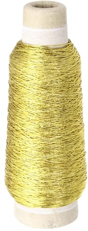 QUARKZMAN Corda Metallizzata, 0.7mm/300m Filo Elastico Oro Chiaro Filo Metallizzato Cordoncino Tinsel Nastro per Confezione Regali, Creazione Gioielli, DIY Artigianato