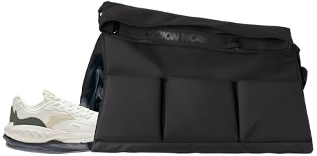 SHUNWEI Sporttasche mit Schuhfach für Damen und Herren, 25L Duffel Bag für Sport und Travel Gym Tasche Fitness Rucksack (Schwarz)