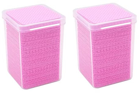 BESTYASH Lingettes Démaquillantes pour Ongles et Colle 400 Pcs Format Compact Jetables pour Manucure Professionnelle Usage Salon et Maison Couleur Rose