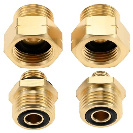 Aupoko 4Pcs Gas Cartridge Adapter Set - European Brass Connectors for Camping Cylinders, Stoves & BBQs (LPG/Propane/Butane)