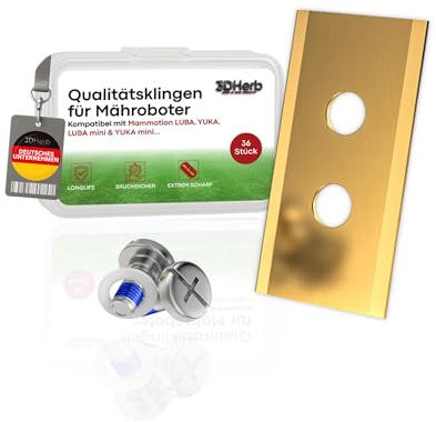 3DHerb® Lot de 36 lames de rechange de qualité supérieure compatibles avec Mammotion LUBA, LUBA 2, YUKA, LUBA Mini & YUKA Mini, épaisseur de lame de 0,9 mm pour un long plaisir de tondeuse, lames en