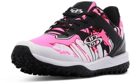 Boombah Viper Women's Turf - Graffiti Drip Pitching Toe Black/Fluorescent Pink/White/Black - Size 9