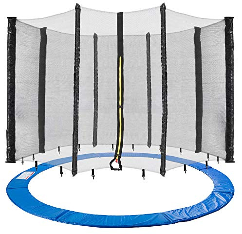 Arebos Trampolinkantskydd och nät | 244, 305, 366, 396, 430, 460 och 490 cm | för 6 och 8 nätstolpar | (305 cm, nät för 8 stolpar)