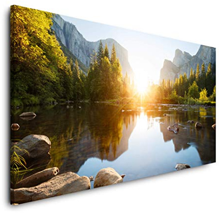 See reflektiert 120x 60cm Panorama Leinwand Bild XXL Format Wandbilder Wohnzimmer Wohnung Deko Kunstdrucke
