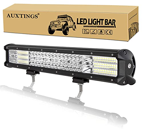 AUXTINGS 45cm 18-Inch 450W 4 Rows LED Light Bar LED Work Light Spot Flood Light for Trucks Tractor 4X4 Boat Off Road Auto Fog Driving Lamp 12V 24V Waterproof
