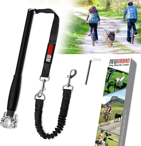NEWURBAN - Fahrradleine für Hunde - Einfache Installation und Demontage - Freihändiges Hunde Fahrrad Trainingsleine für Training, Joggen, Radfahren und Outdoor - Sicher Mit Haustieren