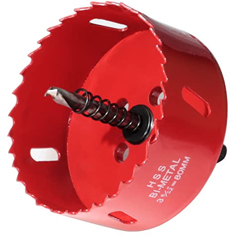 GARHWAL Bi-Metall-Lochsäge 80mm, Bohrkrone, Lochbohrer, mit Dreiecksschaft Adapter und Zentrierbohrer - Präzises und schnelles Schneiden von Holz, Kunststoff, Gipskarton, dünnen Metallplatten und mehr