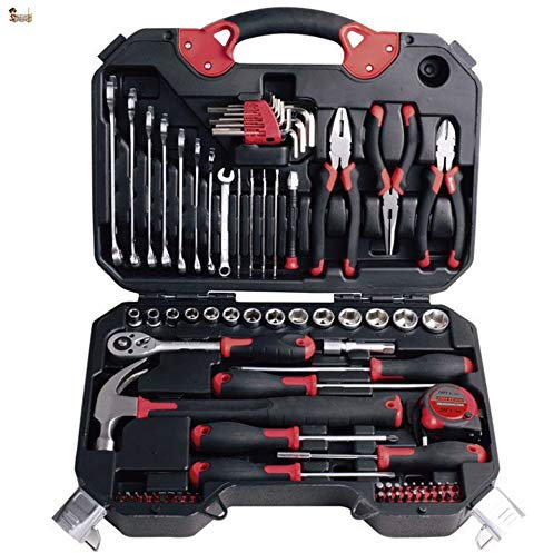 BricoLoco Maletín caja herramientas completo. Kit surtido bricolaje hogar y taller. Set organizador. Maleta con herramientas de mano, juego carraca, medición... 78 PIEZAS.