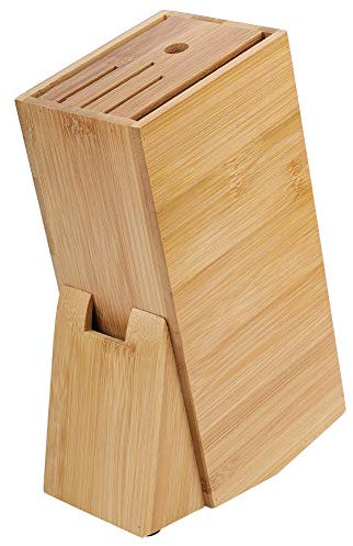 Lsaardth Portacoltelli in Bambù Naturale, 6 Fessure Universali, Design Minimalista, Colore Legno