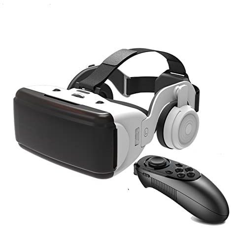 RSGK Auriculares VR Todo en uno, Auriculares VR con Controlador, Gafas de Realidad Virtual, Gafas VR Ajustables de Realidad Virtual 3D, un Regalo para niños y Adultos
