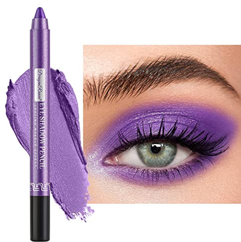 Perlglanz-Seidenraupen-Lidschattenstift Bleistift, dauerhaft wasserdicht und nicht blühend, glänzender Perlglanz-Gelstift, 12-farbiger Lidschattenstift (Perliges Lila)