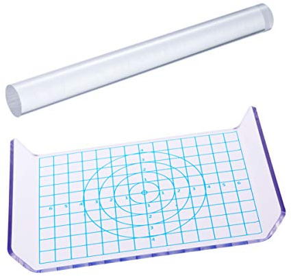 Artibetter 2pcs Clay Tool Set Includes Acrylic Roller Pin Acrylic Sheet Board with Grid Polymer Clay Shaping Tool for Pottery Clay DIY Making and Crafts (17x11cm)