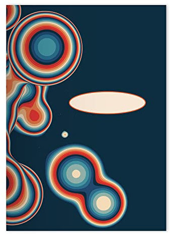 Kartenkaufrausch 2x Retro Liquid DIN A4 Schulheft, Rechenhefte mit Vintage Psychodelic Motiv in Blau Lineatur 7 (kariertes Heft)