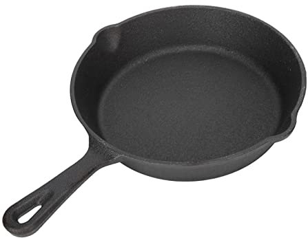 HOHXFYP Sart¨¦n de Hierro Fundido,Altamente Aislante y con Disipaci¨®n Uniforme Del Calor Sart¨¦n de Hierro Fundido,F¨¢cil de Cocinar y F¨¢cil de Limpiar Sart¨¦n Apta para Horno (26CM-Negro)