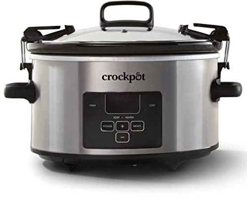 Crock-Pot Cook and Carry Programmable Slow Cooker, Steel, 4 Quart Oval
