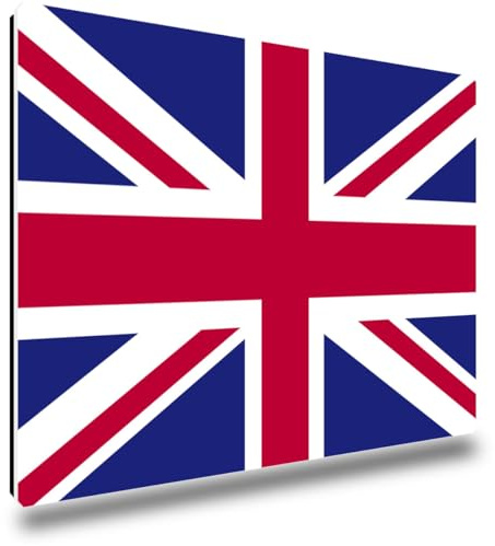 TRIOSK Kühlschrankmagnete Länderflaggen Magnet Flagge UK United Kingdom Reise Souvenir Union Jack Geschenk für Reiseliebhaber Weltenbummler Kühlschrank stark eckig groß 85x55 mm