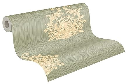 Architects Paper Vliestapete Nobile Tapete neo barock 10,05 m x 0,70 m grün metallic Made in Germany 958612 95861-2