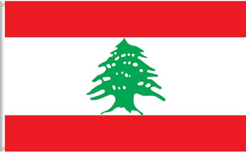 Lixure Flagge Libanon 180x300cm Libanesische Fahne -Polyester, Digitaldruck, lebendige Farbe, lichtbeständig, doppelt genäht, mit Messingösen für Garten Innen- Außenbereich