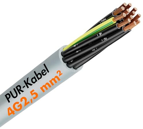 10 Meter Lapp 1312404 Ölflex Classic 400 P Steuerleitung 4x2,5 mm² grau mit grün-gelbem Schutzleiter I PUR Kabel UV-beständig I ozon-, hydrolyse- und witterungsbeständig I Steuerkabel 4 adrig