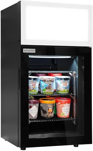GGM Gastro | METKHA448S | Minibar-Tiefkühlschrank - 460mm - mit 1 Glastür & Werbedisplay