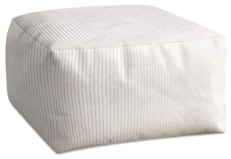 DreamRoots Pouf Hocker Comfort 70x70x40cm - Cord Sitzpuff für Wohnzimmer - Fußablage für Sessel und Sofa - Sitzsack
