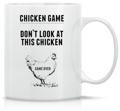 Chicken Game Don't Look At This Game Over Coffee Tea Cup Classic Magical Ceramic White Black Pink 330ml