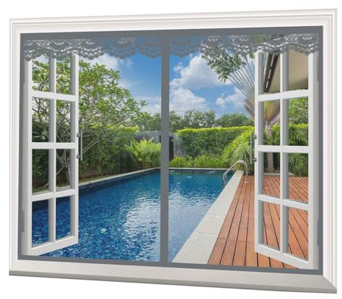 Magnet Fliegengitter Fenster 220x140cm Insektenschutz Fenstervorhang, Magnetischer Moskitonetz Magnet Fliegengitter Tür, Automatisches SchließEn, Anti-Moskito Fliegenvorhang für Fenster TüRen