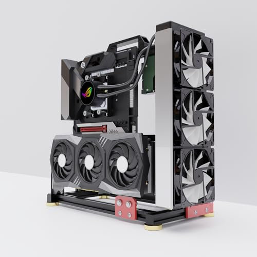 DALAIBUKESI DIY Aluminium PC Open Case Computer Chassis Test Bench Support Water Cooling Support Server Chassis Support Itx Matx Atx Eatx (4.E-ATX), silber