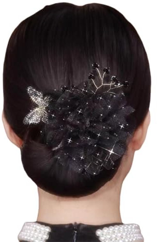 Insstyle Full Star Flower Hair Accessories,Hand Embroidered Flowers Deft Bun,Deft Bun Hair Twister,Insstyle Flower Hair Bun Roller Elegant Lazy Hair Curler for Women Girls (#1)