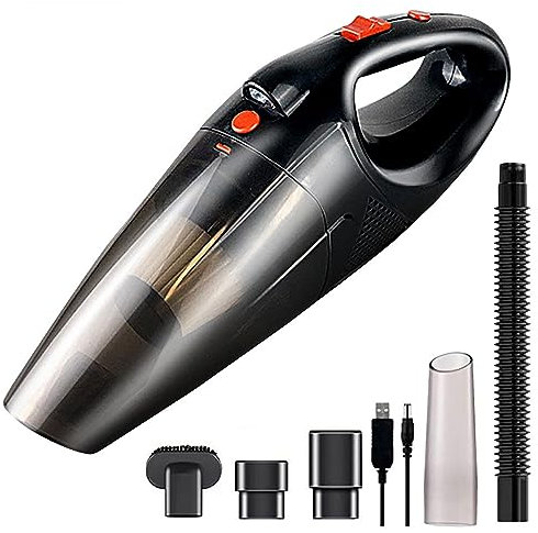Zjyufy Cordless Vacuum Cleaner, Handheld Vacuum Cleaner, Car Seat Cleaner, Wet Dry Cordless Vacuum With With 4500pa Powerful Suction, Long Battery Life, Led Lights