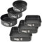 NAMYEUT Set di 6 stampi rotondi e rettangolari, 3 stampi rotondi e 3 stampi quadrati, con fondo di sollevamento, antiaderenti, rotondi, per torte, 16 cm, 18 cm, 20 cm, 22 cm, 24 cm, 26 cm