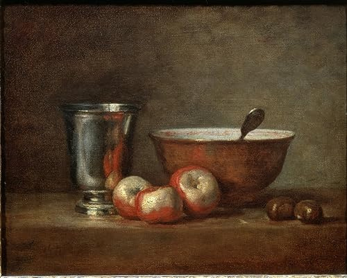 SERENDIPITP Lienzo Poster Cuadro Moderno Impresión Lienzo Impresión Pintura El cáliz de plata de Jean Baptiste Simeon Chardin para Decoración de Paredes 60x90cm