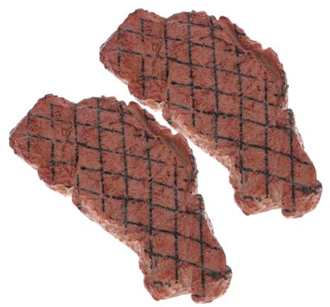 KOMBIUDA 2stücke Künstliche Steak Modelle Aus Umweltfreundlichem Kunststoff Realistische Food Deko Strapazierfähig Und Detailgetreu Als Grill Geschenk Oder Spielzeug Für Junge Mädchen