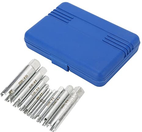 Ensemble d'extracteur de Robinet, Outils d'extraction Outil de Retrait de Vis cassé en Acier allié trempé 10 Pièces Ensemble d'extracteur de Taraud à Vis avec Boîte de Rangement
