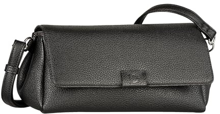 TOM TAILOR Denim Manuela Damen Überschlagtasche Umhängetasche Mittelgroß Schwarz